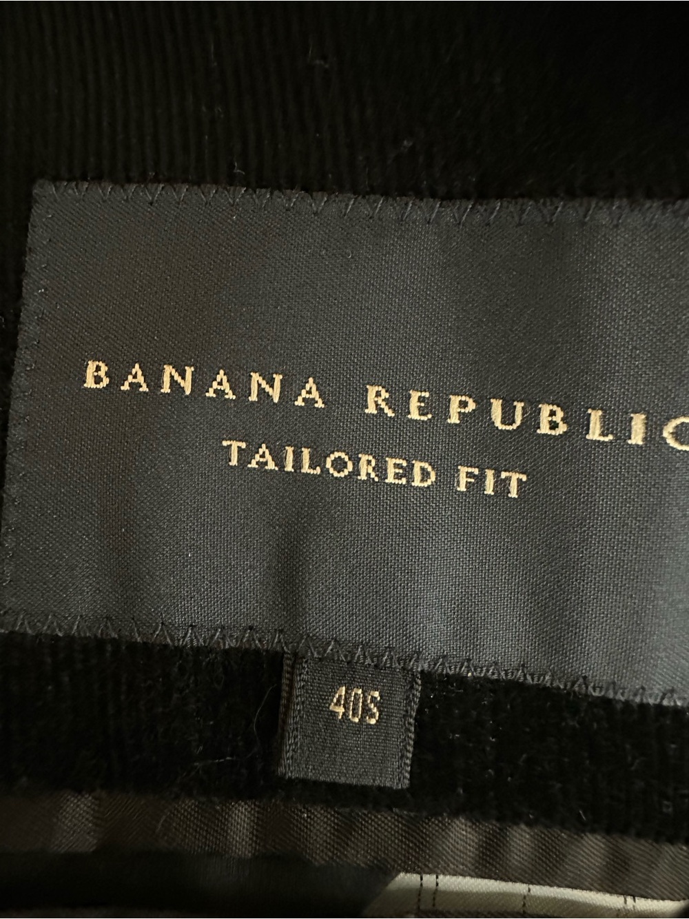 Banana Republic Black Corduroy Tailored Fit Blazer Size 40S - Picture 6 of 9